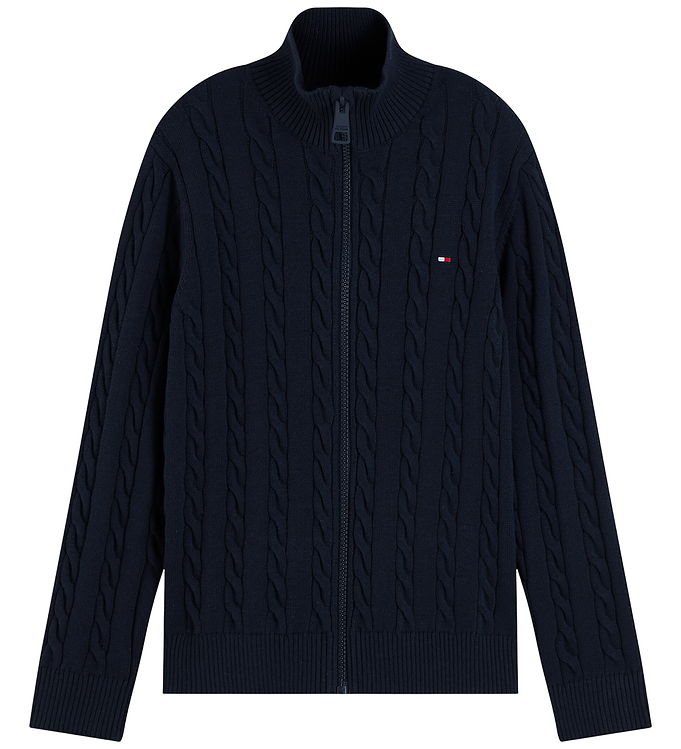 Tommy Hilfiger Cardigan - Strik - Cable - Dark BlueBLUE