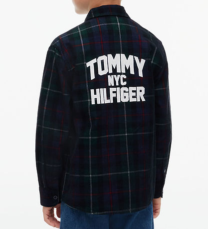 Tommy Hilfiger Skjorte - Fløjl - Green CheckGREEN