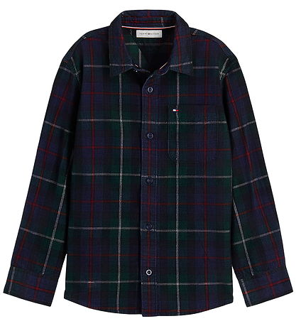 Tommy Hilfiger Skjorte - Fløjl - Green CheckGREEN