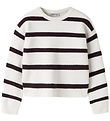 Name It Bluse - Strik - NkfVnilla - Cloud Dancer/CHOCOLATE PLUM