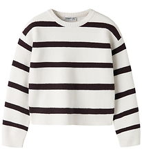 Name It Blouse - Knitted - NkfVnilla - Cloud Dancer/Chocolate Pl