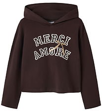 Name It Hættetrøje - NkfViala - Chocolate Plum/Merci