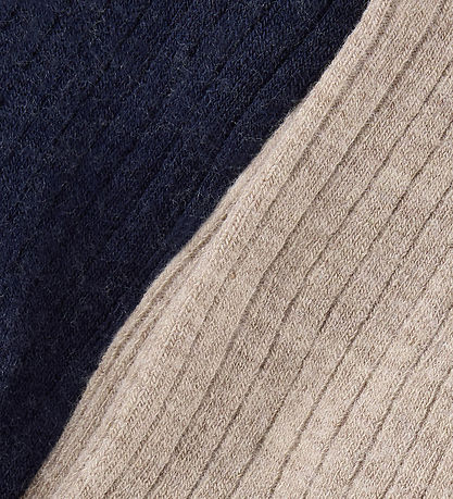 Huttelihut Strømpebukser - Viskose/Uld - Rib - 2-pak - Dark Navy