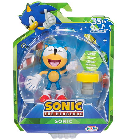 Sonic Legetøjsfigur - 9 cm - 35th Anniversary - Sonic m. Fjeder