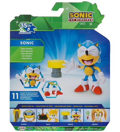 Sonic Legetøjsfigur - 9 cm - 35th Anniversary - Sonic m. Fjeder