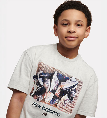 New Balance T-shirt - Ash Heather m. Print