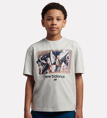 New Balance T-shirt - Ash Heather m. Print