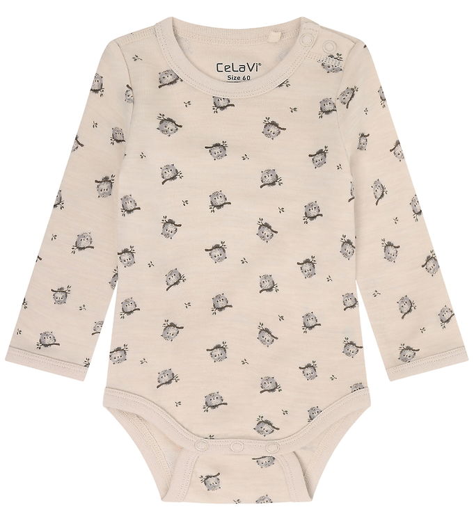 CeLaVi Body l/æ - Uld - AOP - Mocha Meringue
