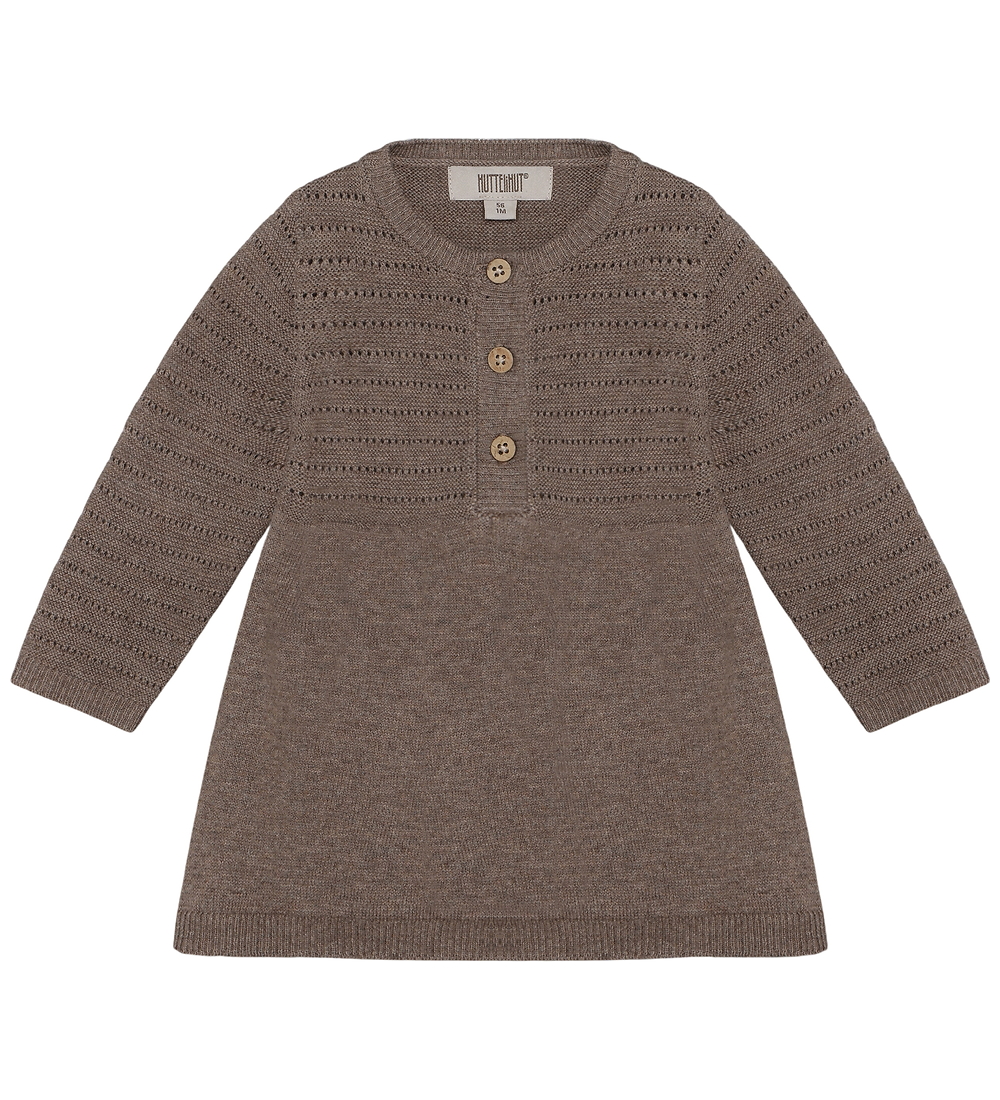 Huttelihut Kleid - Strick/Lochmuster - Cinder Melange - Huttelihut - 2 Jahre (92) - Kleider