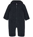 Huttelihut Pramsuit - Wool fleece - Navy Melange w. Ears