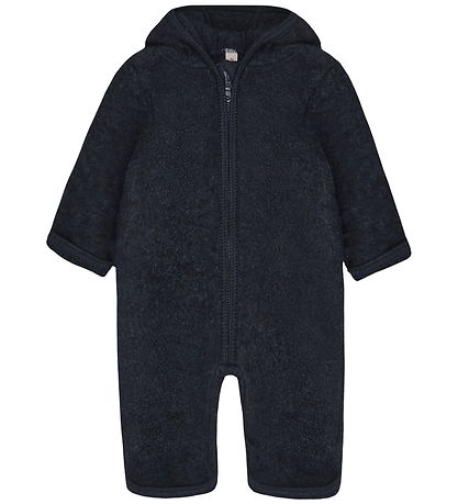 Huttelihut Køredragt - Uldfleece - Navy Melange m. Ører