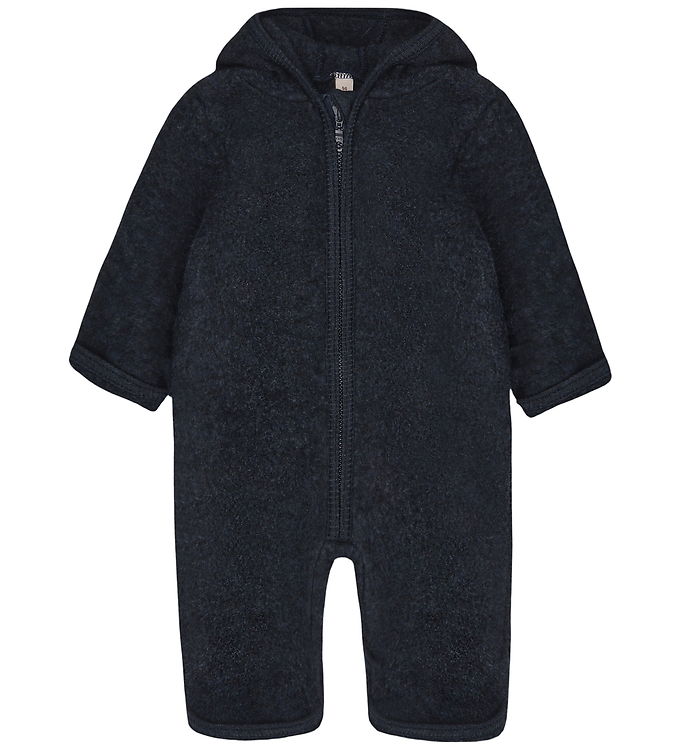 Huttelihut Køredragt - Uldfleece - Navy Melange m. Ører