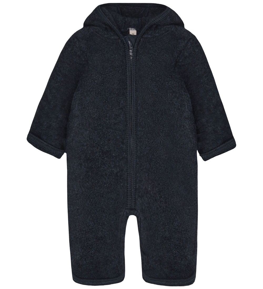 Huttelihut Overall - Wollvlies - Navy Melange m. Ohren - Huttelihut - 68 - Overalls
