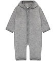 Huttelihut Pramsuit - Wool fleece - Medium+ Grey Melange w. Ears