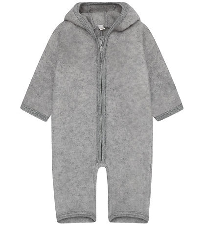 Huttelihut Køredragt - Uldfleece - Medium Grey Melange m. Ører