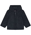 Huttelihut Cardigan - Uldfleece - Navy Melange m. Ører