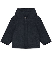Huttelihut Cardigan - Uldfleece - Navy Melange m. Ører