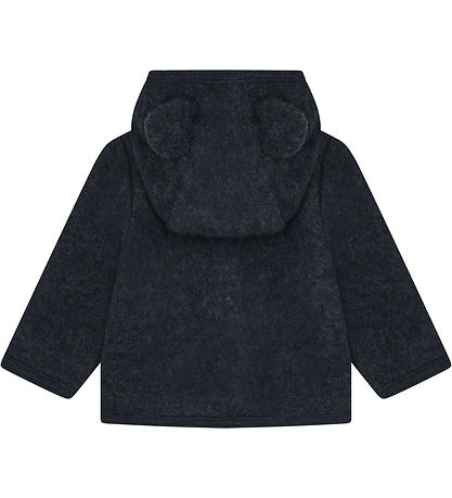 Huttelihut Cardigan - Uldfleece - Navy Melange m. Ører