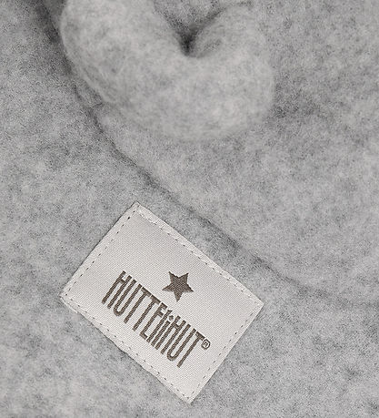 Huttelihut Cardigan - Uldfleece - Medium Grey Melange m. Ører