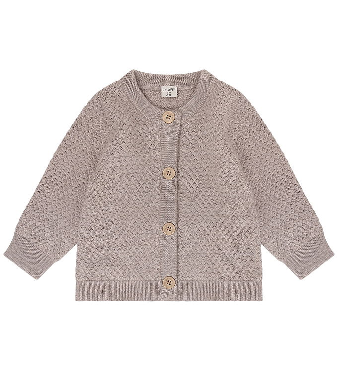 CeLaVi Cardigan - Uld - Mocha Meringue Melange