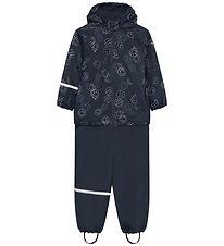 CeLaVi Regntøj m. Fleece - Navy