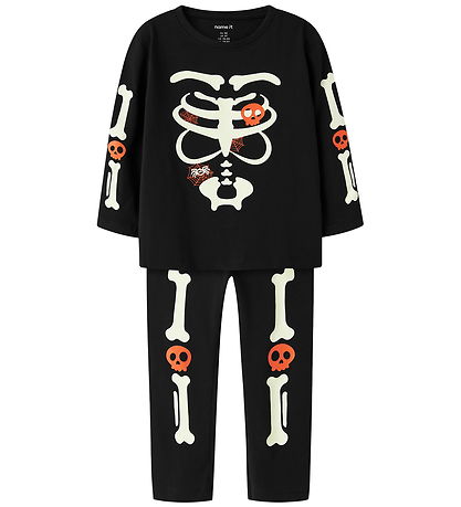 Name It Nattøj - 2-delt - NmnOwina - Black/Red Orange