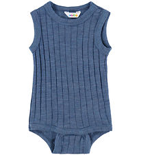Joha Bodysuit Sleeveless - Wool/Silk - Blue Melange