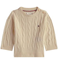 Tommy Hilfiger Bluse - Strik - Cable - Gentle Gold HeatherBEIGE
