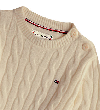 Tommy Hilfiger Bluse - Strik - Cable - Gentle Gold HeatherBEIGE