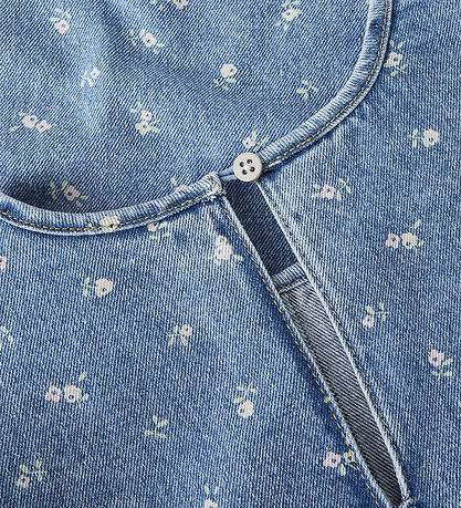 Name It Kjole - Denim - NkfPsilla - Light Blue Denim/FLOWER AOP