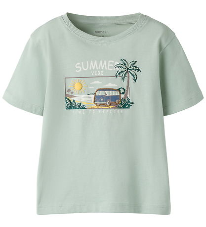 Name It T-shirt - NmmFinnur - Aqua Gray