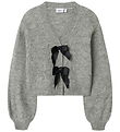 Name it Cardigan - NkfRina - Grey Melange/Black Bow