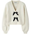 Name it Cardigan - Strik - NkfRina - Antique White/Black Bow