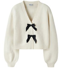 Name it Cardigan - Strik - NkfRina - Antique White/Black Bow