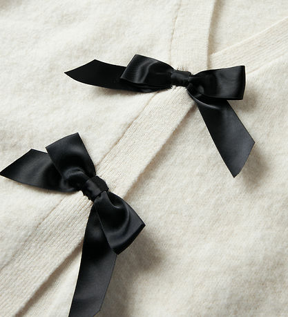 Name it Cardigan - Strik - NkfRina - Antique White/Black Bow