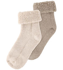 Huttelihut Sokkar - Viscose/Ull - 2 Pakki - Camel Blandað