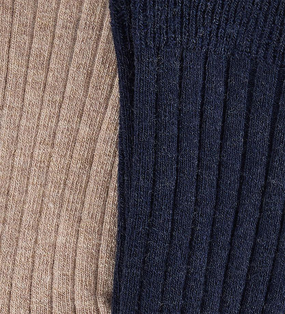 Huttelihut Strømper - Viskose/Uld - Rib - 2-pak - Dark Navy