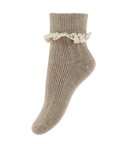 Huttelihut Strømper - Uld - Camel Melange
