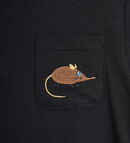 Mini Rodini T-shirt - Elephant Shrew - Sort