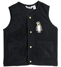 Mini Rodini Fleecevest - Penguin Patch - Sort