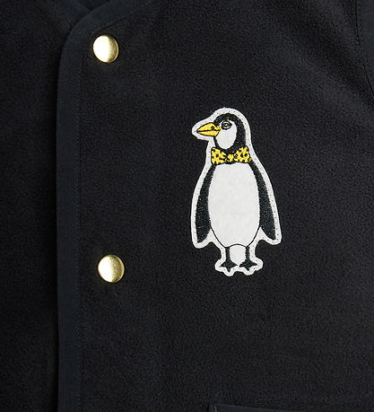 Mini Rodini Fleecevest - Penguin Patch - Sort
