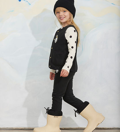 Mini Rodini Fleecevest - Penguin Patch - Sort