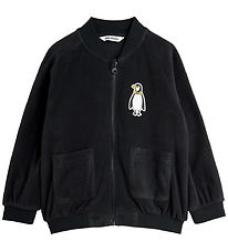 Mini Rodini Fleecejakke - Penguin Patch - Sort