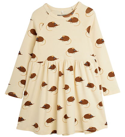 Mini Rodini Kjole - Elephant Shrew - Beige