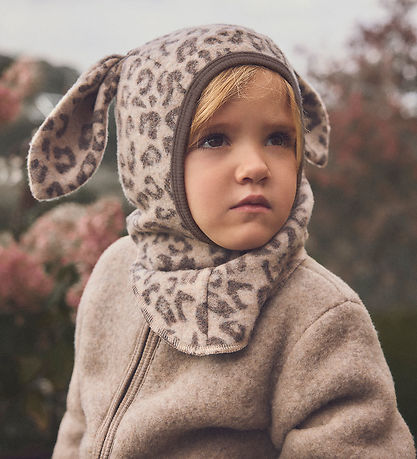 Huttelihut Elefanthue - Uldfleece - 1-lags - Camel Melange m. Ør
