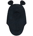 Huttelihut Elefanthue - Uldfleece - 1-lags - Navy Melange m. Øre