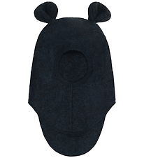 Huttelihut Elefanthue - Uldfleece - 1-lags - Navy Melange m. Øre
