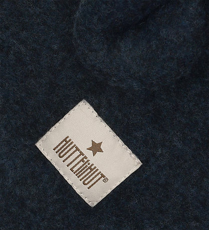 Huttelihut Elefanthue - Uldfleece - 1-lags - Navy Melange m. Øre