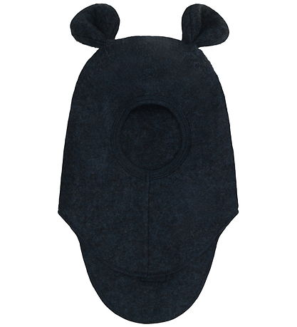 Huttelihut Elefanthue - Uldfleece - 1-lags - Navy Melange m. Øre