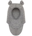 Huttelihut Elefanthue - Uld - 1-lags - Medium Grey Melange m. Ør